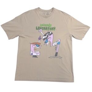 Max Urban Cartoon Network Beige Dexter’s Laboratory Oversize Fit Graphic Tee XL